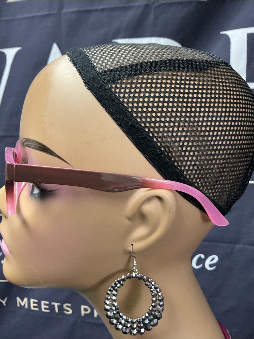Women's Pink Gradient Square Eyeglasses - Picture 4 of 6